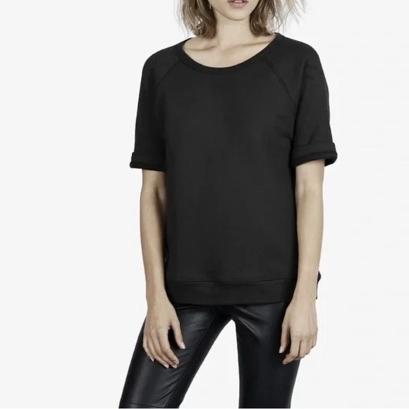 Everlane Black Pullover Sweatshirt Short Sleeve Womens Size xs - Picture 1 of 7